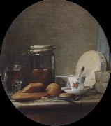 Jean Baptiste Simeon Chardin The pot with apricots oil
